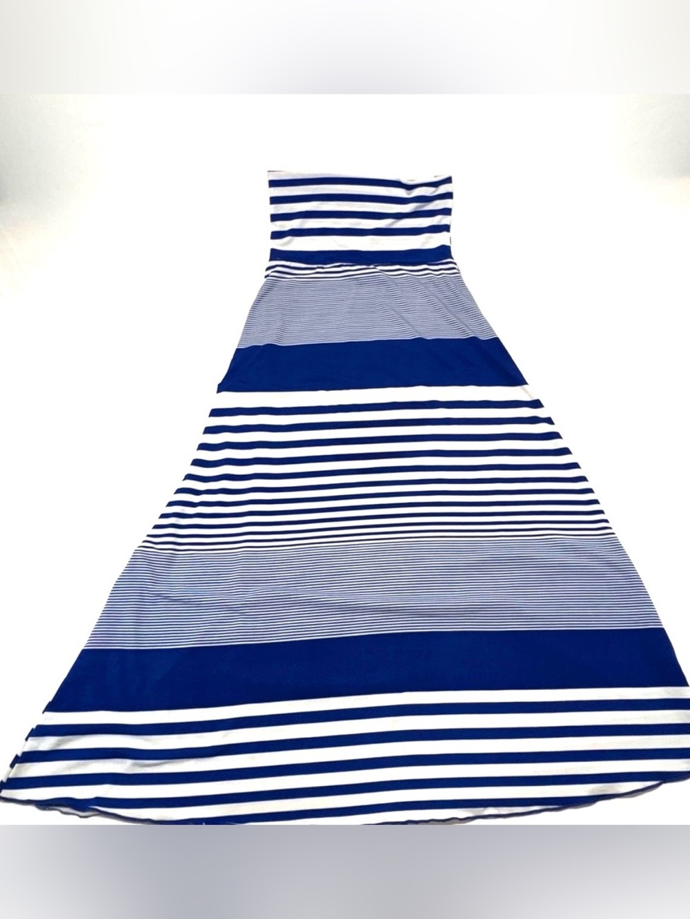 Spiaggia Dolce Convertible Maxi Skirt Dress Blue White Striped Small